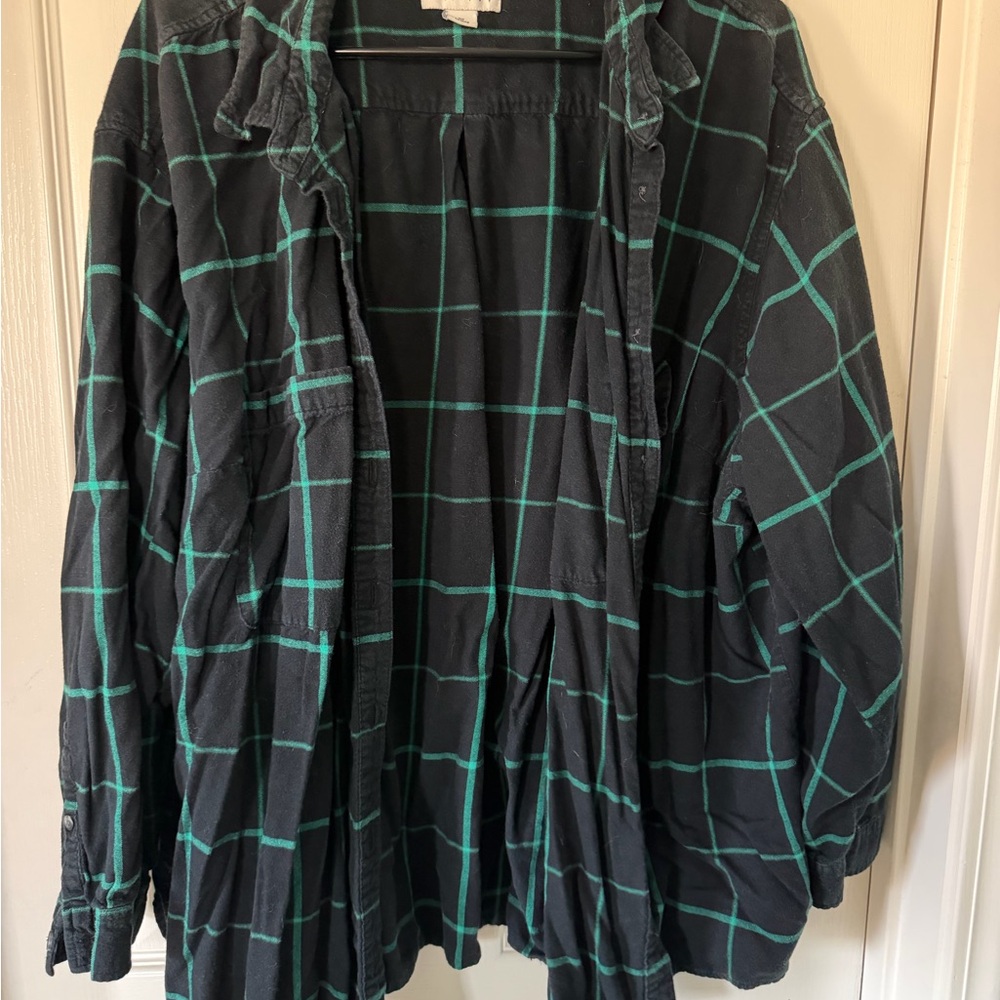 Ava & Viv Black and Teal Checkered Utility Jacket